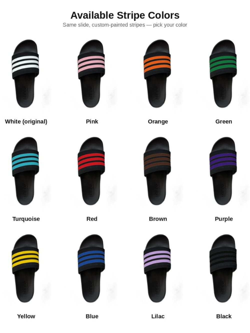 Custom Adidas Adilette Comfort Slides - Navy - Choose Your Stripe Color